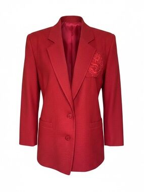 100% wool Vibrant Red Women's Blazer- Size 6